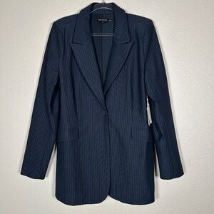 Good American size XL ponte sculpted blazer navy stripe career wear stretch NEW